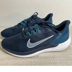 Nike Air Winflo 9 Mens Running Shoes Navy Blue Teal DD6203-401 Size 13